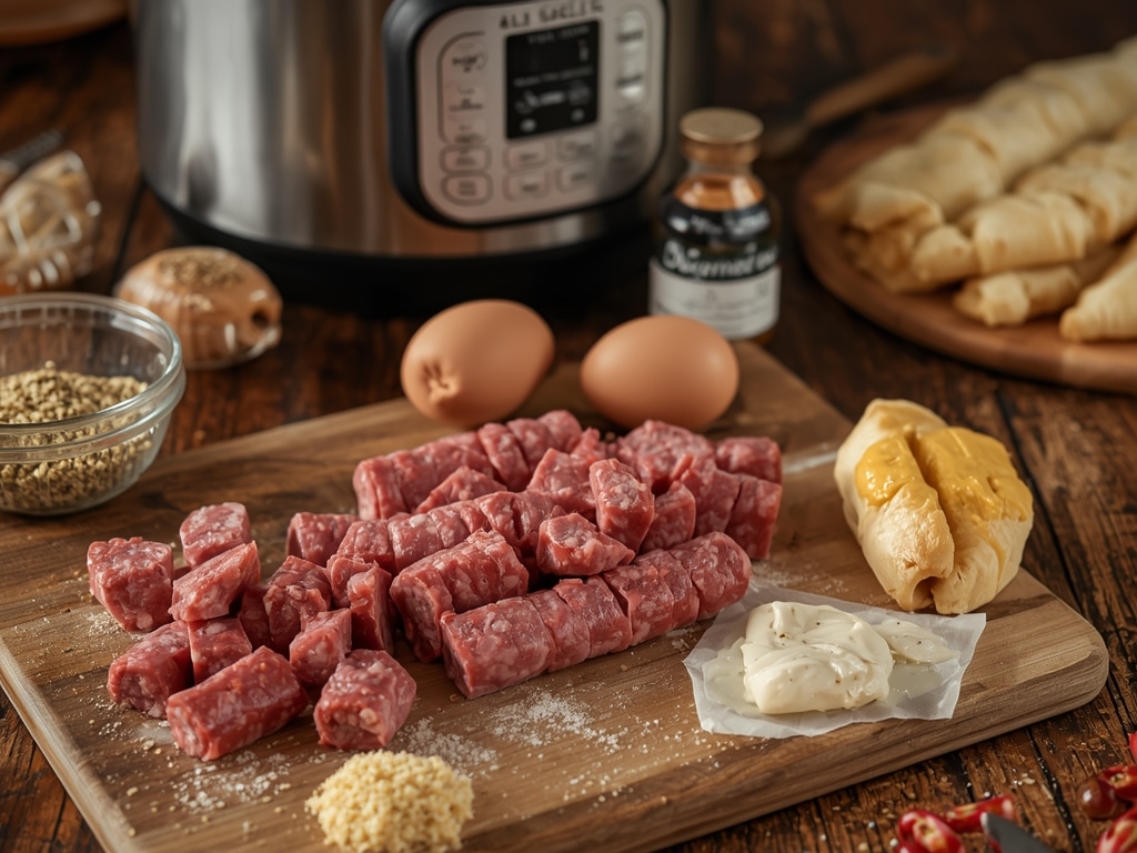 Holiday Pigs in a Blanket: Easiest Festive Appetizer! 2 Holiday Pigs in a Blanket - Process or ingredients