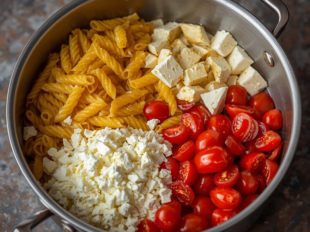 baked feta pasta - Process or ingredients