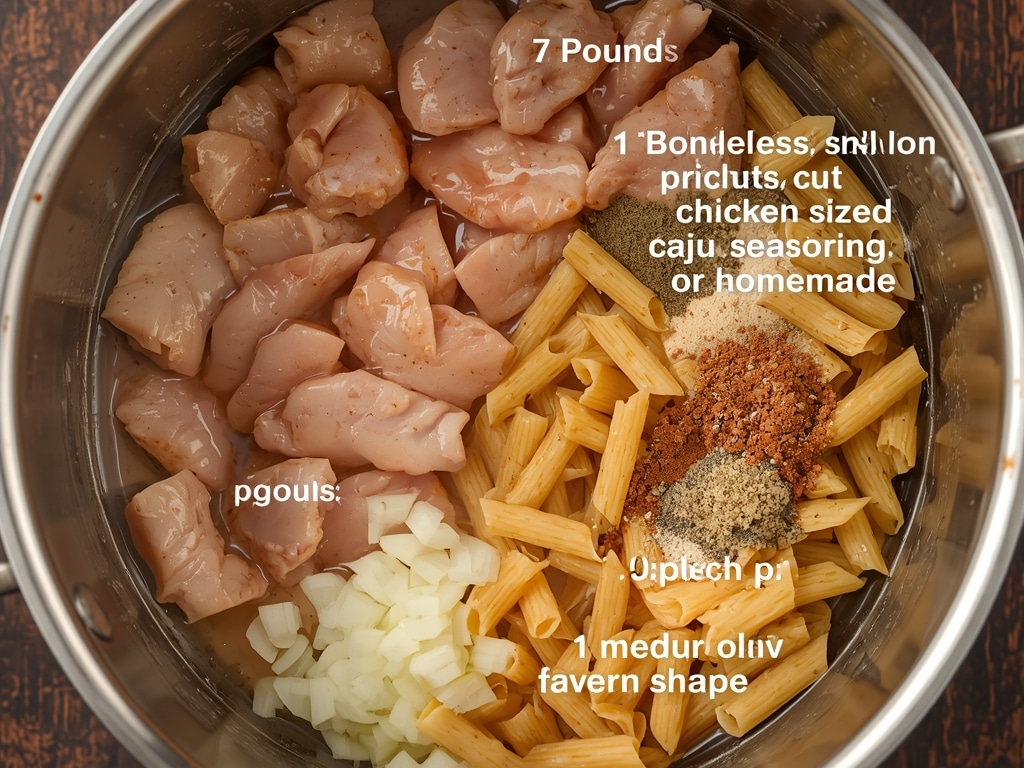 creamy cajun chicken pasta dinner - Process or ingredients