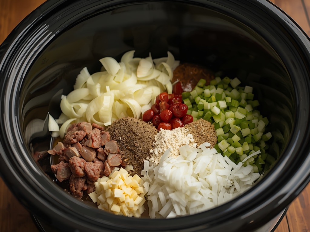 crockpot french onion meatballs 2 - Process or ingredients
