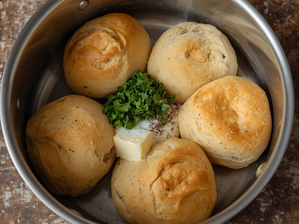 chicken alfredo garlic bread bowls - Process or ingredients