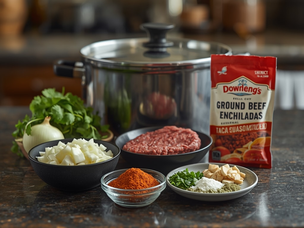 ground beef enchiladas - Process or ingredients