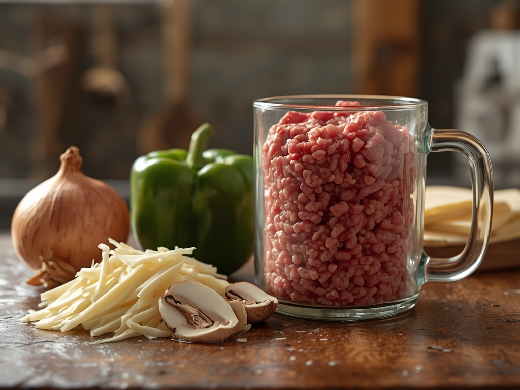 ground beef philly cheesesteaks - Process or ingredients