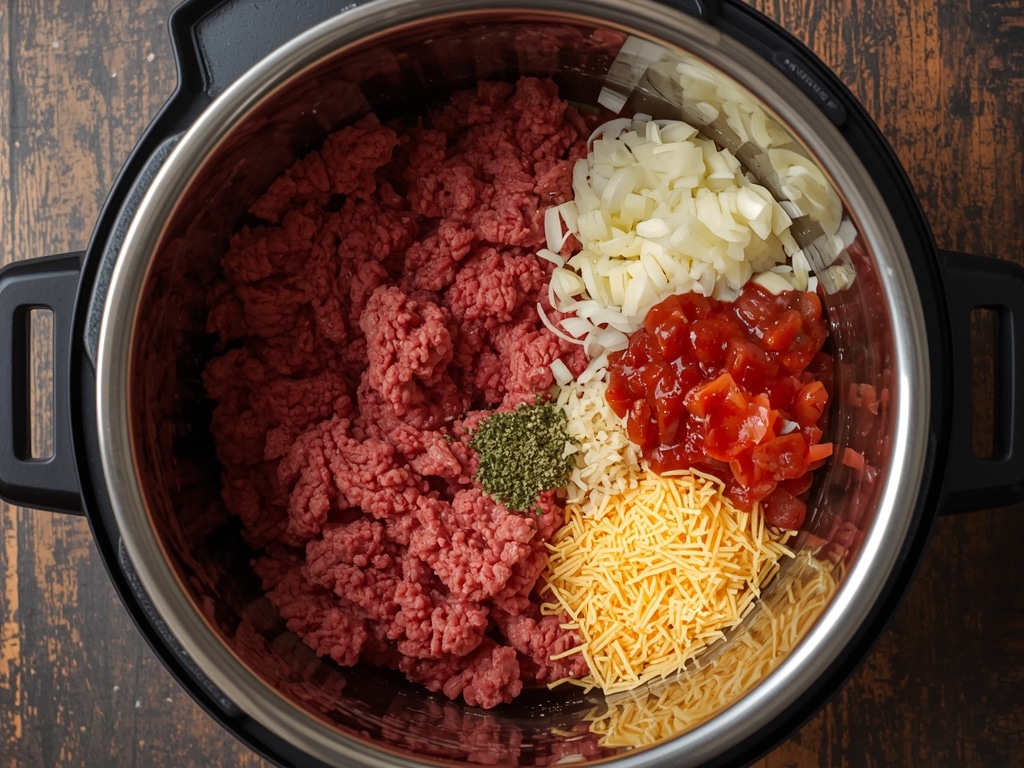 ultimate cheesy ground beef melt - Process or ingredients