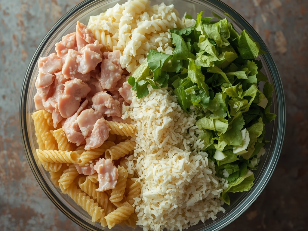chicken caesar pasta salad 3 - Process or ingredients