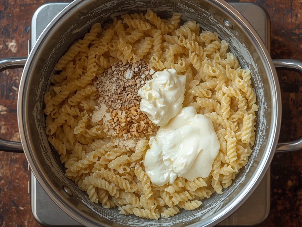 easy creamy pasta salad - Process or ingredients