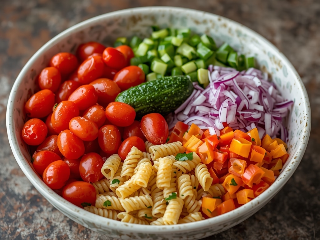 Classic Italian Pasta Salad: The Easiest Recipe Ever! 2 classic italian pasta salad - Process or ingredients