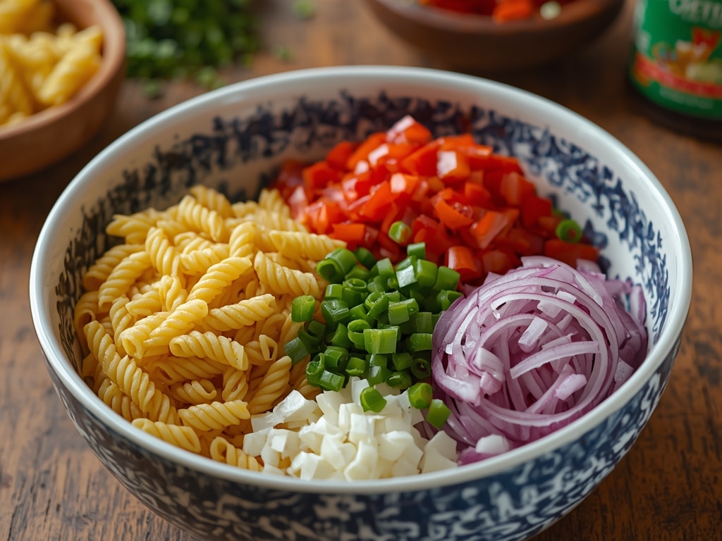 zesty italian pasta salad - Process or ingredients