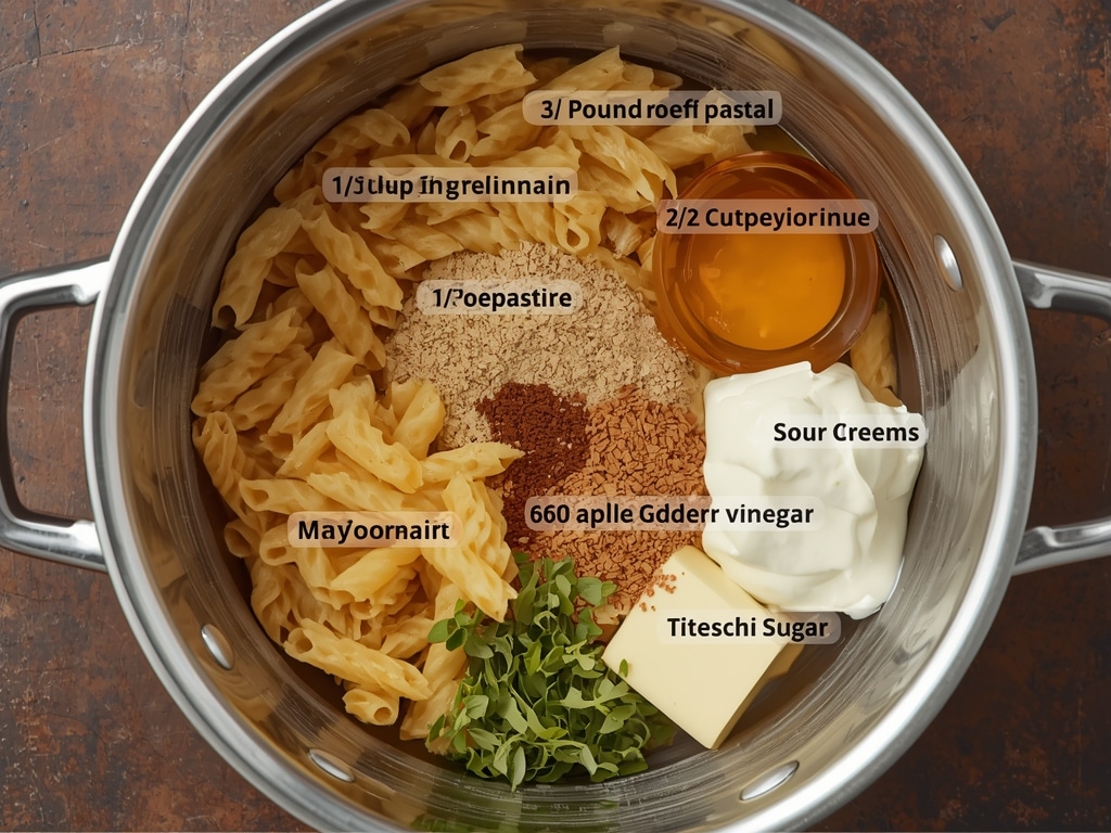 Creamy Pasta Salad: The BEST Easy Recipe EVER! 2 creamy pasta salad - Process or ingredients