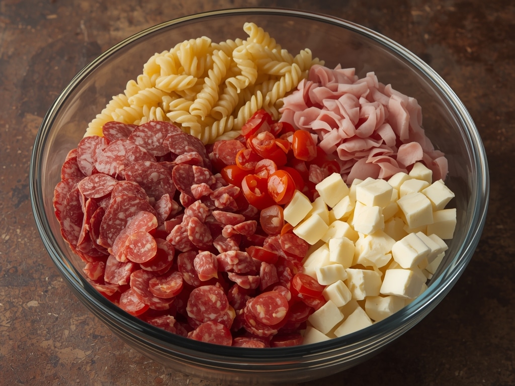 grinder pasta salad - Process or ingredients