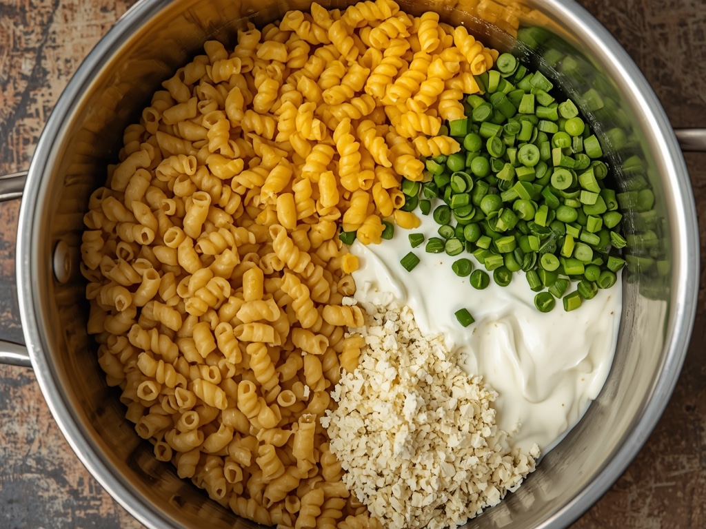 perfect mexican street corn pasta salad - Process or ingredients