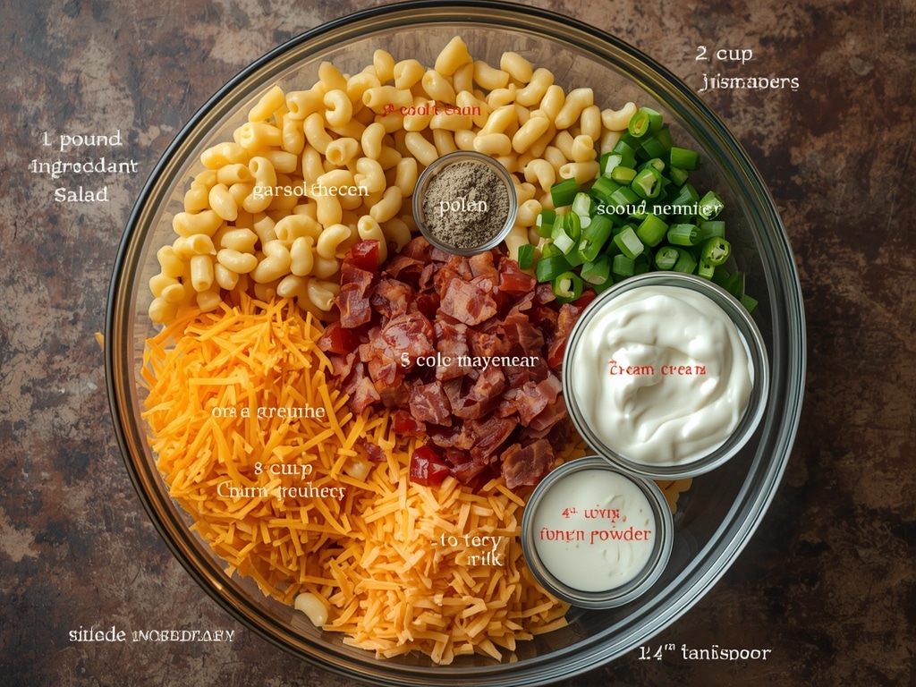 jalapeno popper macaroni salad - Process or ingredients