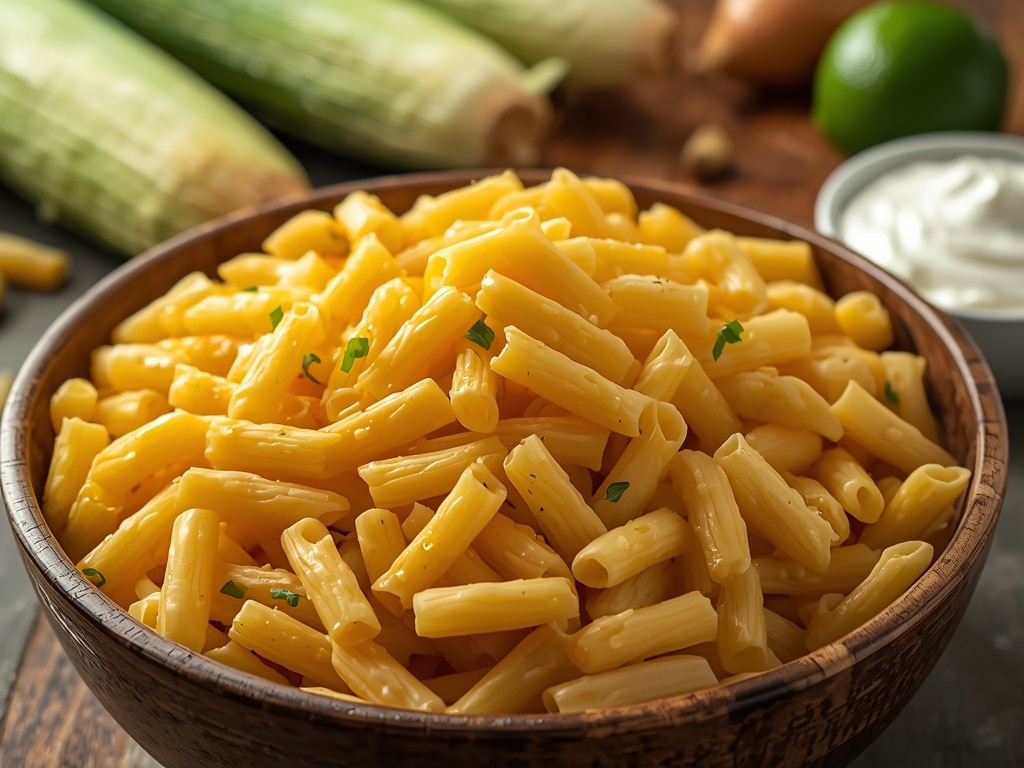 juicy street corn pasta salad - Process or ingredients