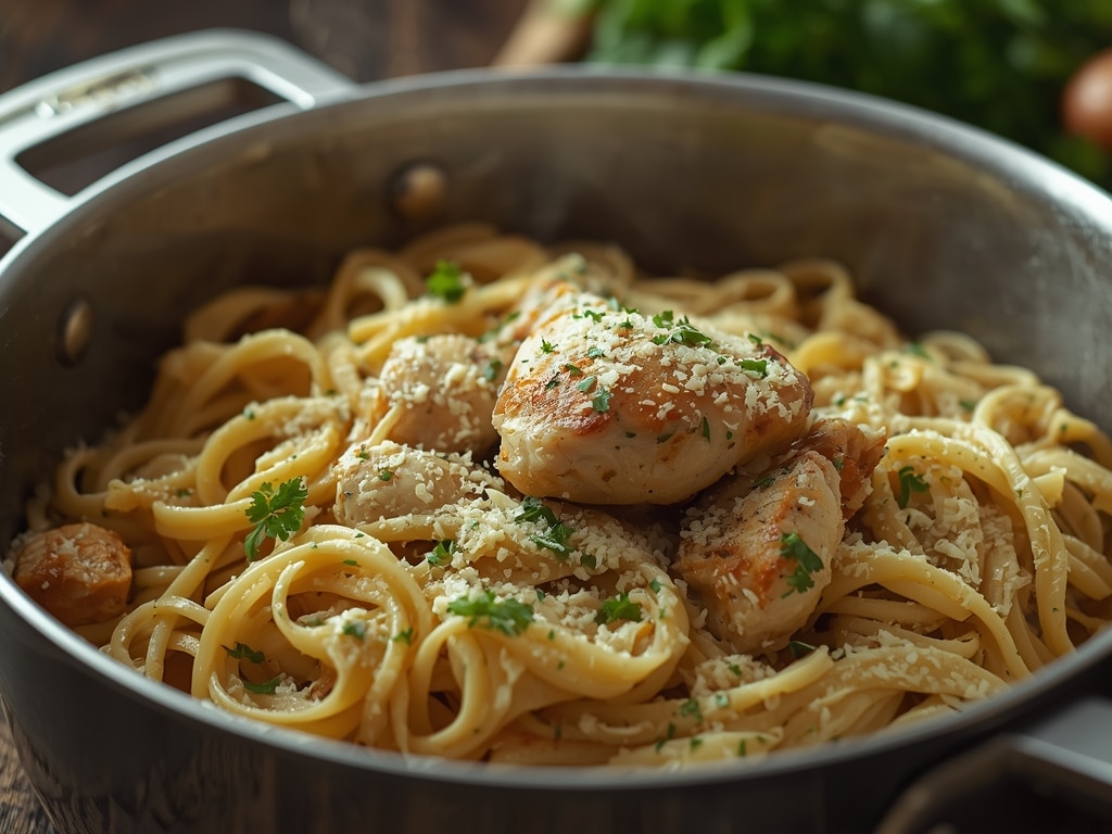 garlic parmesan chicken pasta - Detail or variation