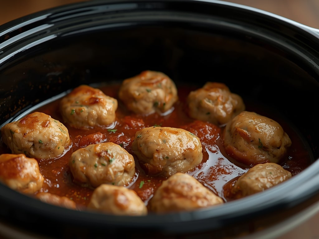 crockpot french onion meatballs 2 - Detail or variation