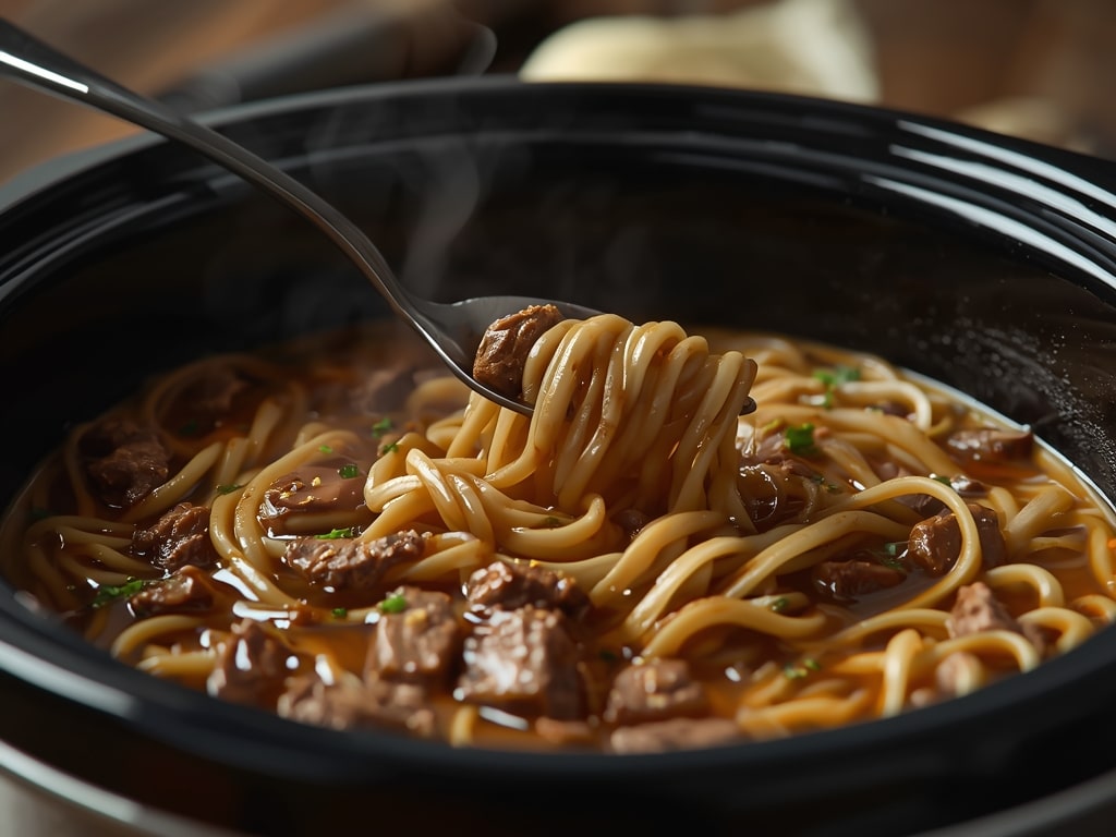 slow cooker beef ramen noodles 2 - Detail or variation
