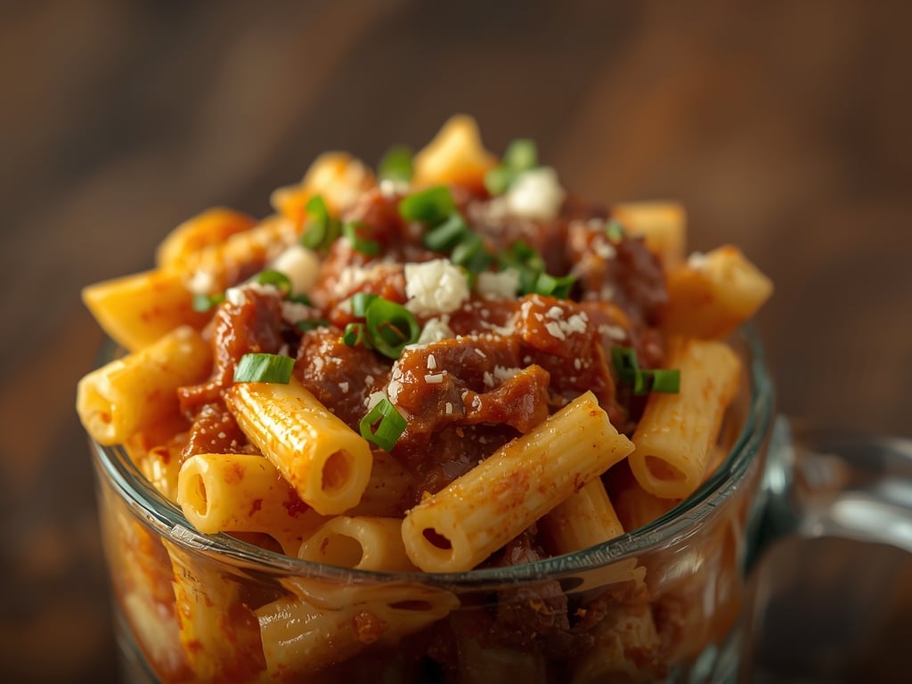 cajun steak tips cheesy rigatoni - Detail or variation