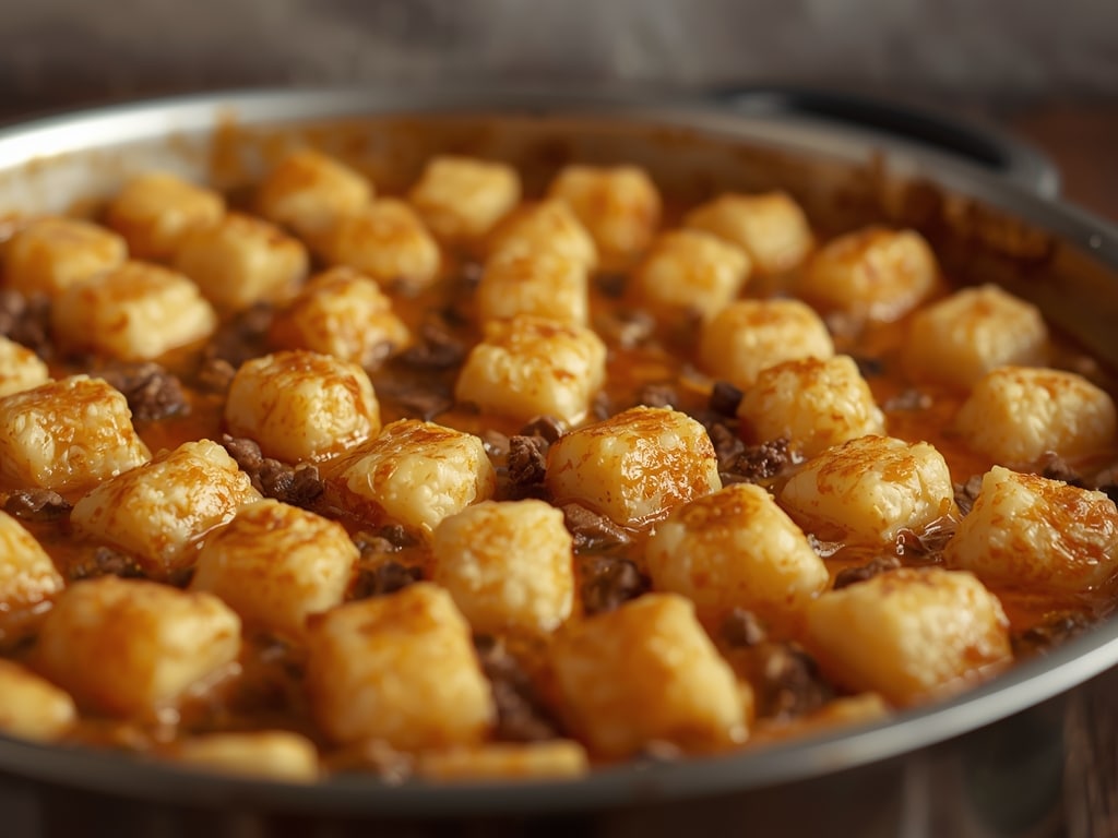 tater tot casserole with ground beef - Detail or variation