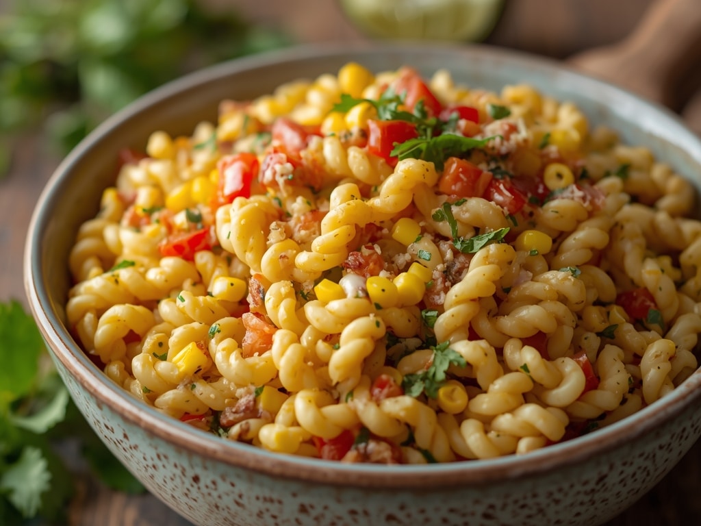 mexican street corn pasta salad recipe easy flavorful - Detail or variation