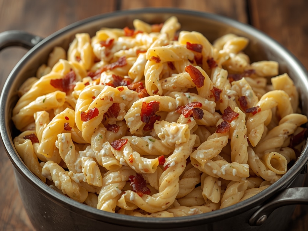 creamy bacon cheddar ranch pasta salad - Detail or variation