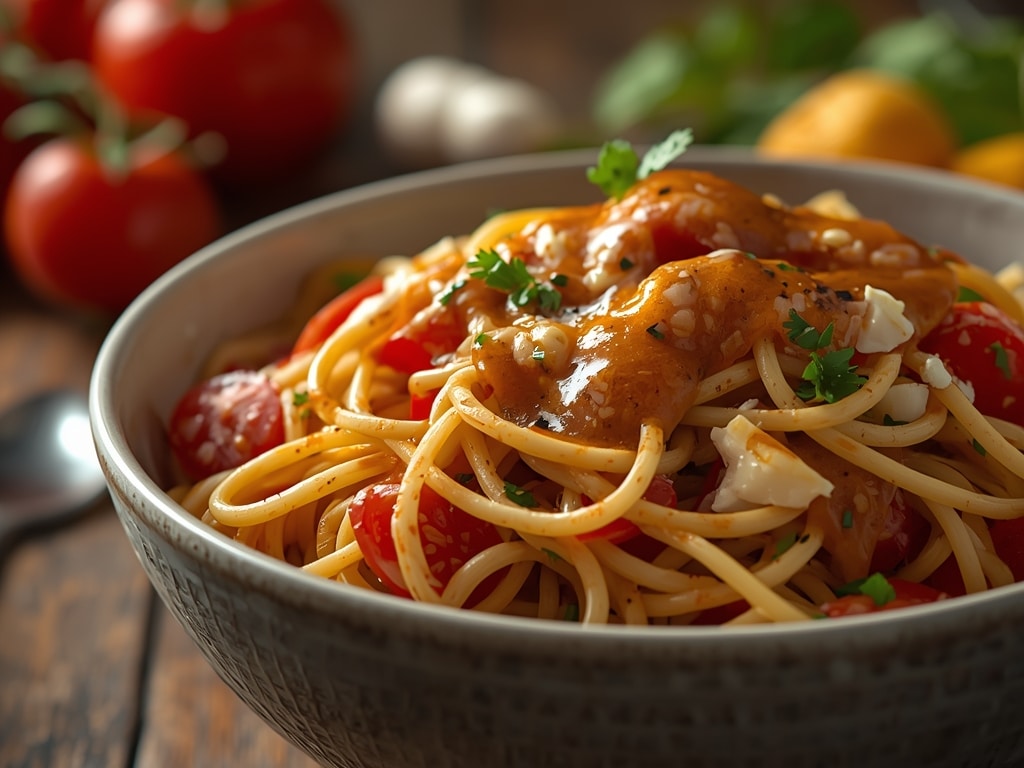 spaghetti salad with italian dressing - Detail or variation