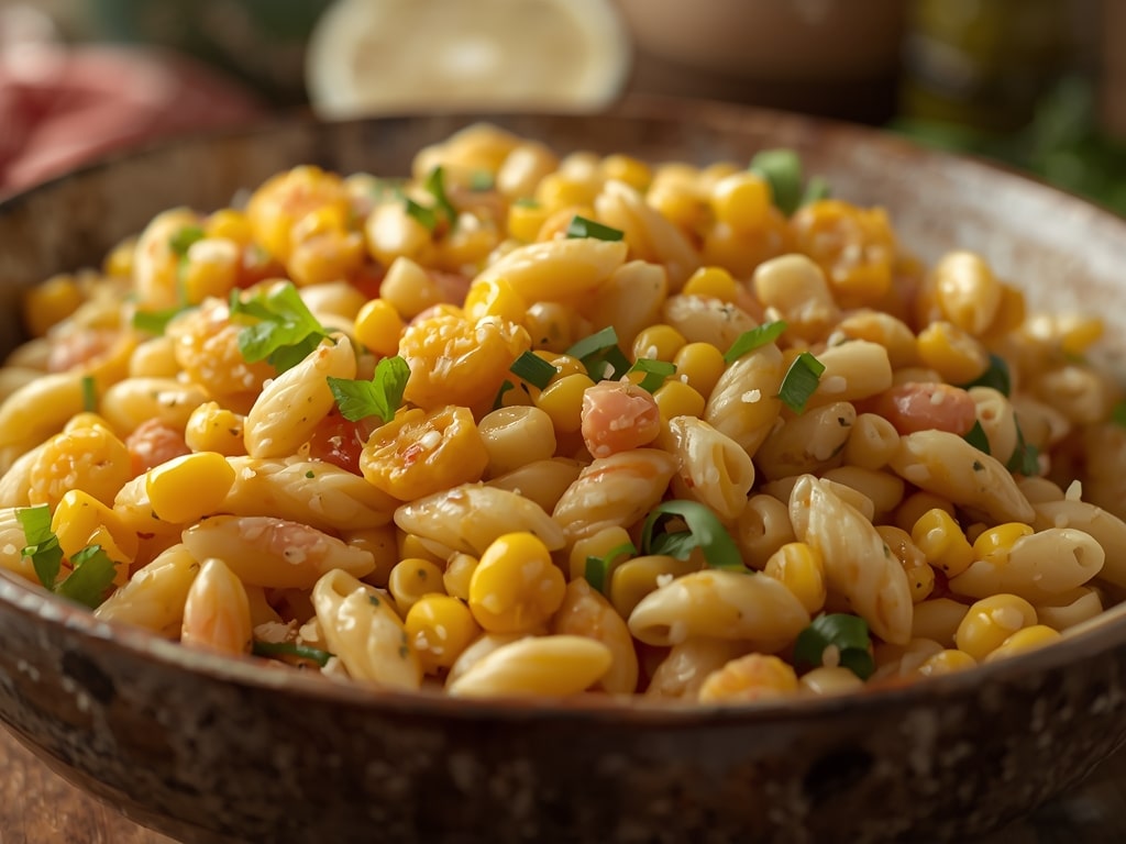 juicy street corn pasta salad - Detail or variation