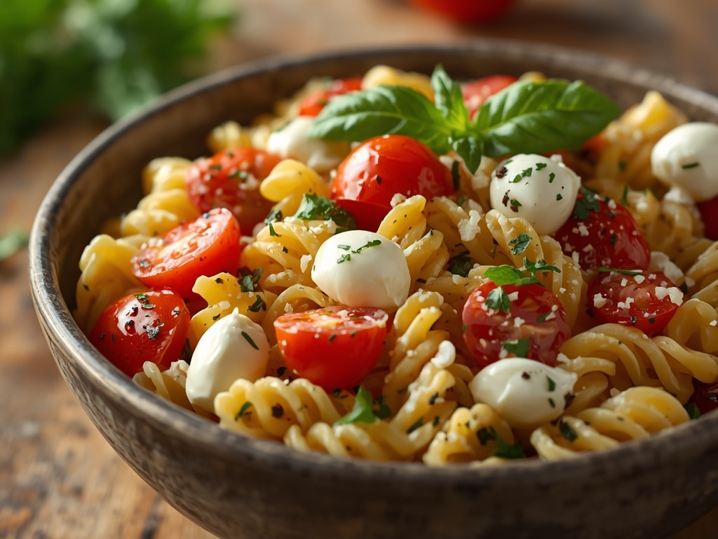 colorful caprese pasta salad - Detail or variation