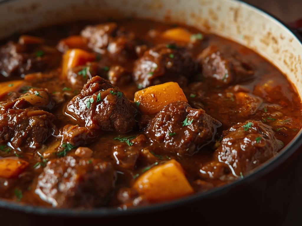 rich dutch oven beef stew - Detail or variation