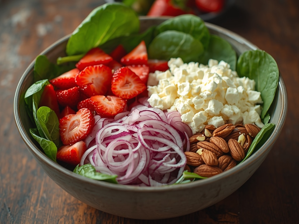 strawberry spinach salad recipe - Process or ingredients