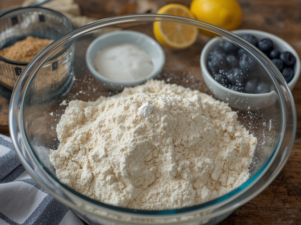 Lemon Blueberry Muffins Recipe: Easiest & BEST Ever! 2 lemon blueberry muffins recipe - Process or ingredients