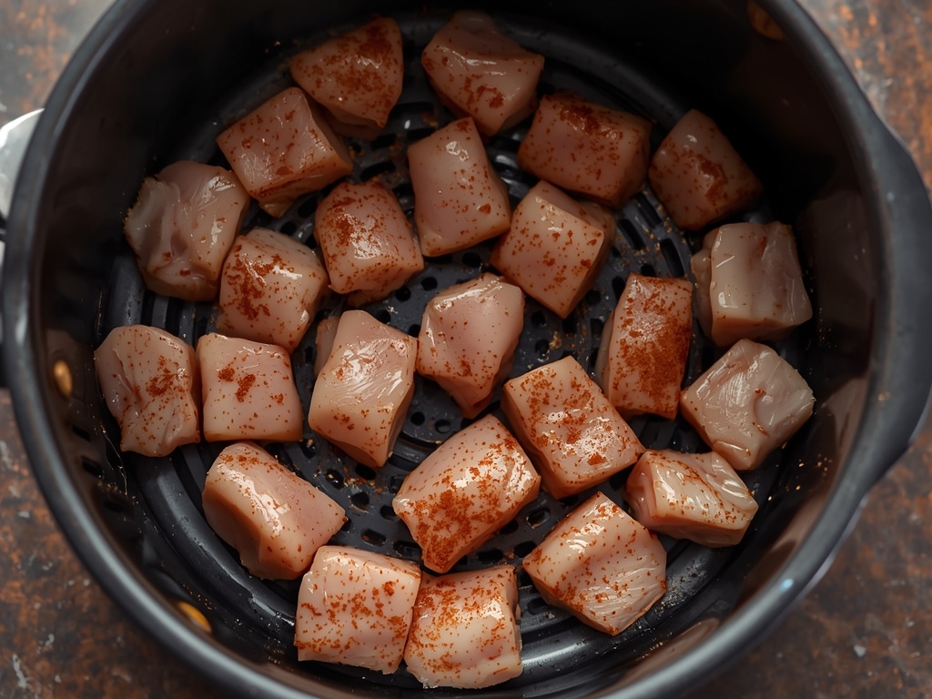 air fryer chicken bites - Process or ingredients
