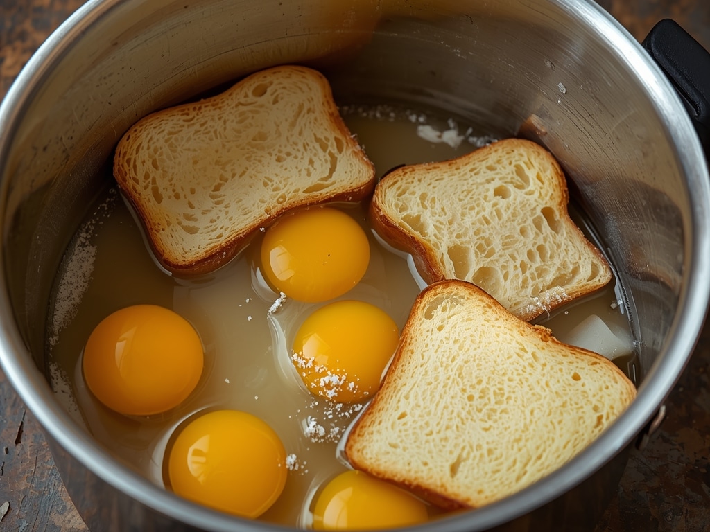 Golden French toast - Process or ingredients